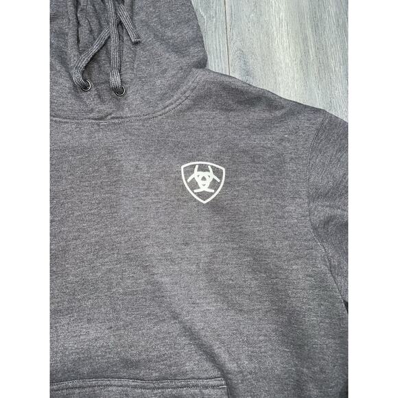 Ariat Men's Southwest Shield Sweatshirt Charcoal Heather hoodie L A004729 - Picture 5 of 13